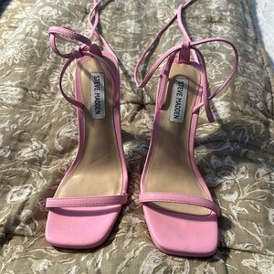 Steve Madden  pink lace up heels.  Very good condition.  See photos . Size 7